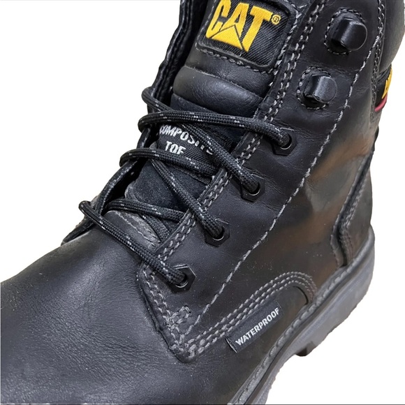 Caterpillar Mens Precision Comp Toe Waterproof Work & Safety Boots Black 9 Wide - Picture 3 of 10